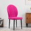 Vergo Bloom Velvet Dining Chair, Cushion Seat, Wooden Frame, Metal Legs, Premium Accent Chair for Living Room, Bedroom, Dining Room, Cafe & Restaurant (Dark Pink)