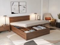 Wakefit Bed | Queen (78 X 60) Engineered Wood Bed Hydraulic, 1 Year Warranty - Taurus - Columbian Walnut