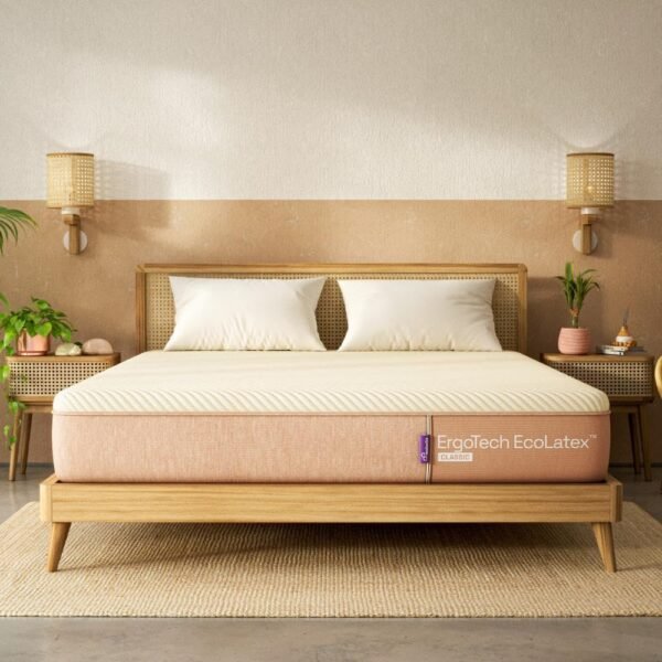 Wakefit Natural EcoLatex Classic Mattress | 10 Years Warranty | Mattress King Bed, ErgoTech Latex Mattress, 6-Inch Bed Mattress, King Size (72x70x6 Inches, Firm, 7-Zone)