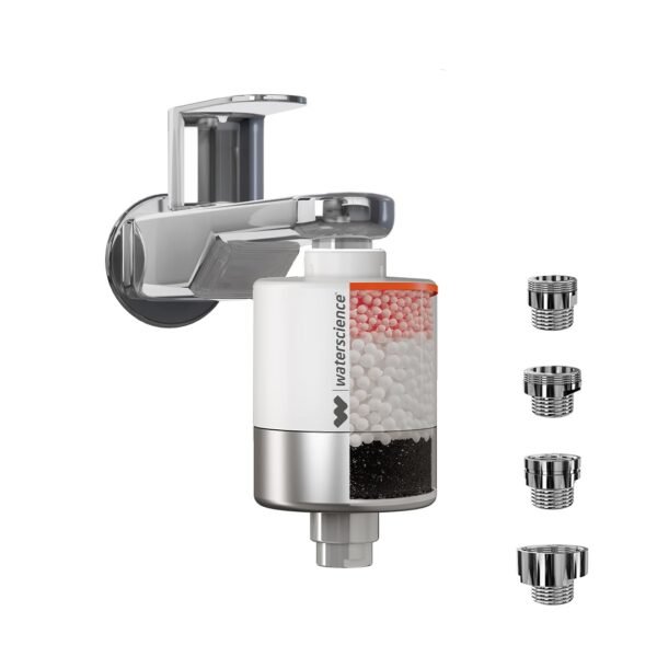 WaterScience Tap and Shower Filter For Hard Water | Water Softener For Bathroom | with Set of Metal Adaptors