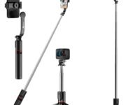 WeCool S6 Reinforced Bluetooth Selfie Stick with Tripod Stand, 45inc/ 113cm Long Selfie Stick with 6-Section Stable Base, Detachable Mobile Holder, Compatible with Mobile/GoPro for Video & Photoshoot