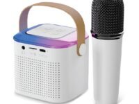 Wembley Bluetooth Karaoke Set with Mic & Speaker | Fun Musical Toy for Kids for Singing | Ideal for Parties, Picnics & Travel Entertainment (White, Bucket Style)