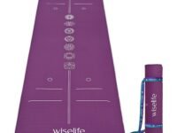 Wiselife True Body Alignment Yoga Mat + Sleek Yoga Strap For Men And Women | Non-Slip Textured Extra Wide & Thick | Pro Balance Eco Tpe Exercise Mat For Home, Pilates, Gym & Fitness (6MM,PURPLE-CHAKRA)