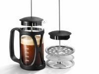 Wonderchef French Press Coffee & Tea Maker 350 ml|Borosilicate Glass Carafe|4 Level Filtration System|Stainless Steel Plunger with Mesh|1-2 Cups of Coffee|Brews in Just 3 Minutes|Black|1 Year Warranty