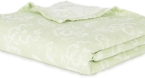 World's First Banana Jacquard Floral Bath Towel Clinically Tested & Proven to Help Reduce Acne Designed for Sensitive Skin Super Soft Towels for Bath Large Size - Pastel Green