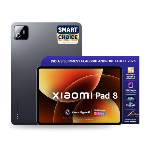 XIAOMI Pad 8 [Smartchoice] Flagship Snapdragon 8s Gen 4 |11.2" 3.2K Display | 12GB, 256GB | Ultra Slim Metal Design | 9200mAh Battery | 68 Bn+ Colours HyperAI | Wi-Fi 7 | Graphite Grey