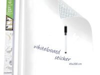 YAJNAS 45x200 CM Whiteboard Sticker for Kids, Home, School & Office, Self-Adhesive Removable, Waterproof White Board Sticker Perfect for Writing & Drawing on Smooth Surfaces -1.5 x 6.5 Ft
