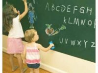 YAJNAS Vinyl Green Chalkboard Wall Sticker 1.5 x 6.5 Feet | Removable Chalkboard with 5 Chalks, Self-Adhesive Waterproof Blackboard for Home, School, Office, Kitchen, Kids Room, Writable & Reusable
