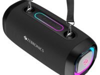 ZEBRONICS Sound Feast 85, Portable Bluetooth Speaker, 30 Watts, Upto 7 Hours Playback, Dual Passive Radiator, BTv5.3 | TWS | USB, RGB LED, Call Function, Carry Strap, Deep Bass (Black)