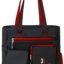 addixon Double Pocket Handbag for Women: Stylish, Ideal Companion for Work, Travel, Polyester Material, Spacious 10-liter Capacity, 6 Pockets. (Black & Grey)