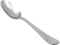 amazon basics Cutlery Stainless Steel Dinner Spoons with Pearled Edge, Set of 12