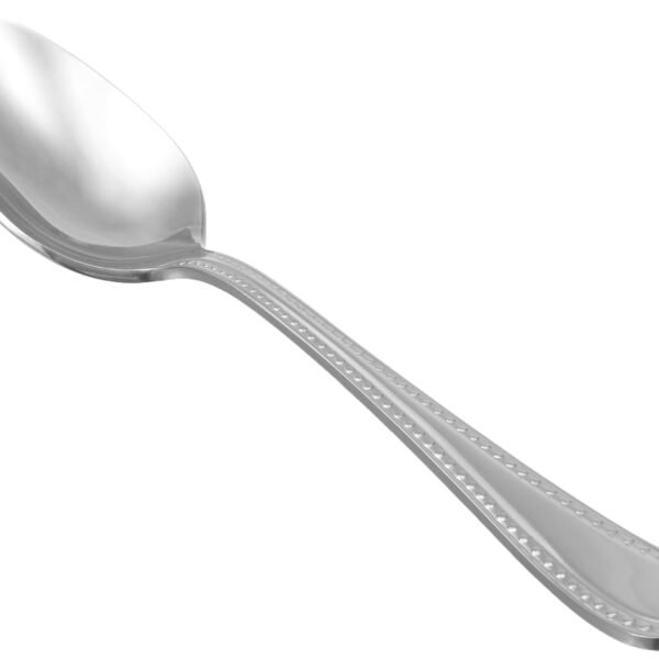 amazon basics Cutlery Stainless Steel Dinner Spoons with Pearled Edge, Set of 12