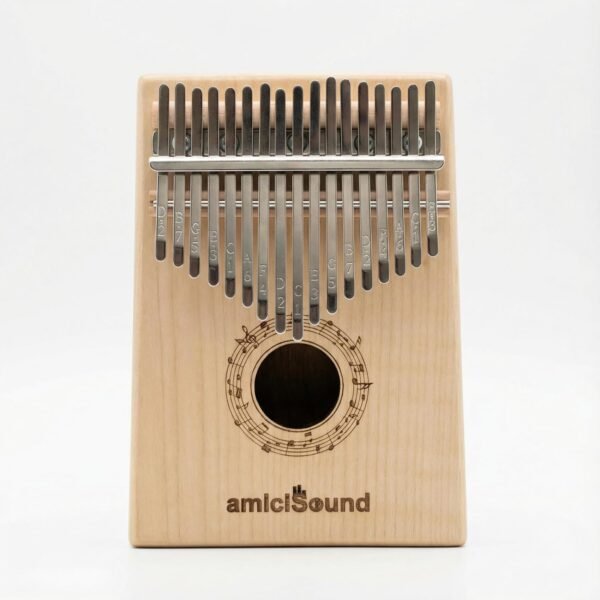 amiciSound 17-Key Kalimba Thumb Piano | Maple + Walnut Dual-Tone Wood Body for Melodious, Warm Sound | Wedge Design | Beginner-Friendly Musical Instrument with Soft Touch Keys | Made in India