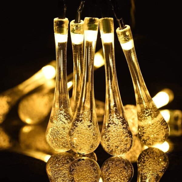 fizzytech 4M 20 LED Waterdroop String Lights – Waterproof Copper Wire Warm White Decorative Lights for Home, Diwali, Party, Christmas, Wedding & DIY Decoration