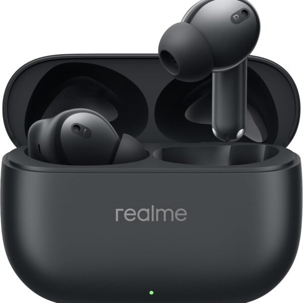 realme Buds T310 Truly Wireless in-Ear Earbuds with 46dB Hybrid ANC, 360° Spatial Audio, 12.4mm Dynamic Bass Driver, Upto 40Hrs Battery and Fast Charging - (Black)