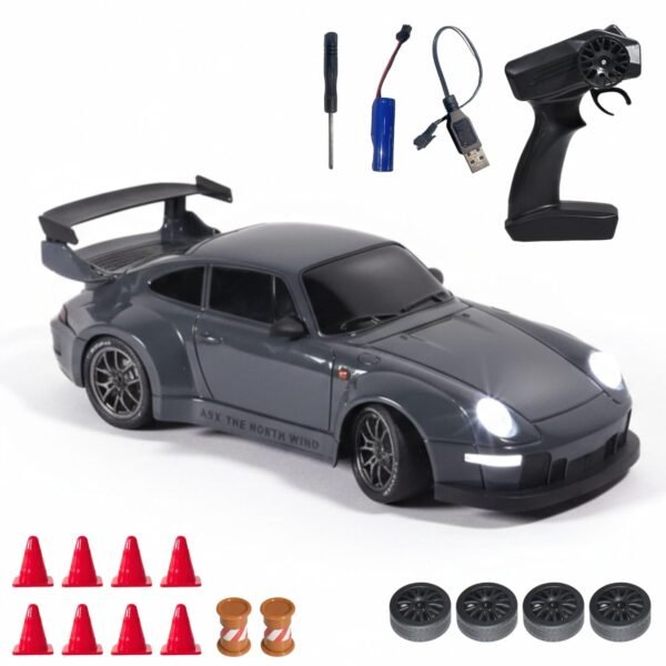 L.O.T TOYS Flare Rc Drifting Car | 20Kmph, 2.4Ghz | Rc Car 4x4, Remote Control Car, Drift Car, Birthday Gift, Boost Mode, Long Range Remote, Hard Plastic Top with LED Head Light (Burnout Grey)