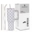 Tumbler with lid and Straw 1200ML Cup Stainless Steel Vacuum Insulated Tumbler for Water, Iced Tea or Coffee 1.2L Office Gym Travelling (40-Oz-Skin Checks)