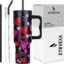 Tumbler with lid and Straw 1200ML Cup Stainless Steel Vacuum Insulated Tumbler for Water, Iced Tea or Coffee 1.2L Office Gym Travelling (Black Heart)