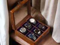 Royal Craft Expertise Personalized Fractal Burning Turn Wood Watch Box, Watch cabinets, round edges watch case, watch organizer, gift for man,