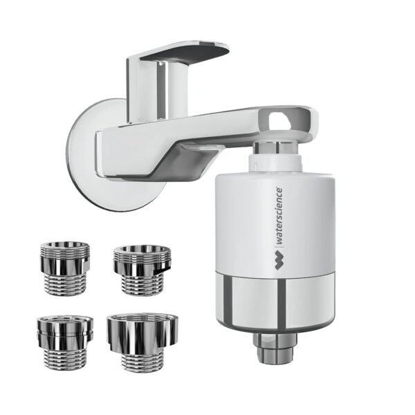 WaterScience CLEO Hard Water Softener for Tap and Shower | Hard Water Filter for Tap | shower filter for bathroom | with Set of Metal Adaptors - CLEO-SFU-423
