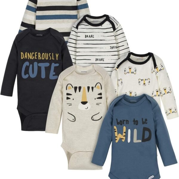 Onesies Brand, Unisex Baby, 6-Pack Long Sleeve Bodysuits