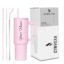 CYNVEXA Personalized with Your Name, Tumbler with lid and Straw 1200ML Cup Stainless Steel Vacuum Insulated Tumbler for Water, Iced Tea or Coffee 1.2L Office Gym Travelling (Light Pink)
