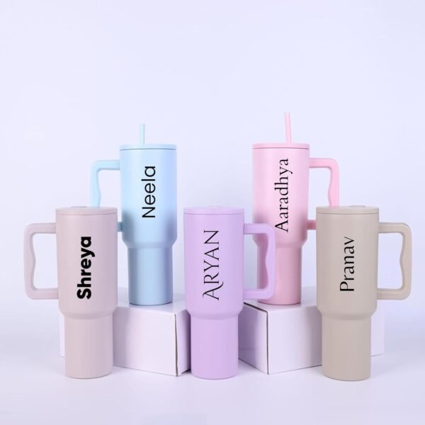 CYNVEXA Personalized with Your Name, Tumbler with lid and Straw 1200ML Cup Stainless Steel Vacuum Insulated Tumbler for Water, Iced Tea or Coffee 1.2L Office Gym Travelling (Lavander Mist)
