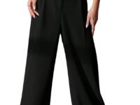 GRECIILOOKS Women High Rise High Waist Trousers Flared Korean Style Formal Pants| Elegant Workwear for Office, College & Events (Available in Plus Size)