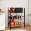 ABOUT SPACE 3-Tier Multipurpose Utility Rack (3 Ft) - Wooden Rack with Metal Frame & Adjustable Bush - DIY Open Rack/Shelf Storage Organizer for Kitchen, Living Room & Home Decor L 2.6 X B 1 Ft