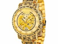 ALNA-TURA Premium Luxury Gold Tiger Men’s Watch Gift | Stainless Steel Bracelet | Diamond Markers | Quartz Analog Wrist Watch for Birthday, Wedding & Festival Gifting | Watch for Mens Stylish