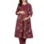 ASSUME FAB Women Viscose Rayon Anarkali Maternity and Feeding Zip Kurti and Pant Set