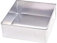 Aluminium Square Cake Mould Cake Pan Cake Tin Tray 6 Inches For Baking Half 1/2 Kg 500 Grams In Otg Microwave Pressure Cooker,Silver