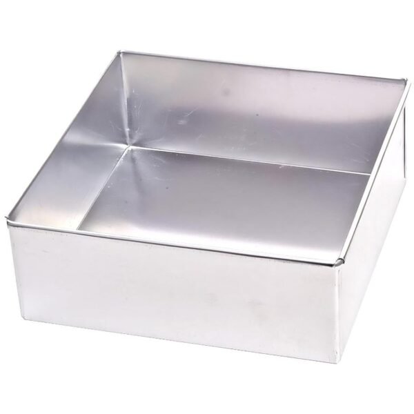 Aluminium Square Cake Mould Cake Pan Cake Tin Tray 6 Inches For Baking Half 1/2 Kg 500 Grams In Otg Microwave Pressure Cooker,Silver