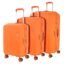 American Tourister 3PC PP Ivy 2.0-8 Wheel, Set (Small + Medium + Large) Hard Suitcase for Travel/Trolley Bag with Combination Lock & Smooth Sliding Double Wheel - Tan Orange, 55 Cm, 68 Cm, 79 Cm