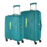 American Tourister Ivy 4 Wheel Spinner Polypropylene (Pp) 2 Pc Set Sea Green Hard Trolley Bag with TSA Lock Small & Medium Sets (55Cm + 68 Cm)