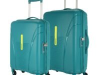 American Tourister Ivy 4 Wheel Spinner Polypropylene (Pp) 2 Pc Set Sea Green Hard Trolley Bag with TSA Lock Small & Medium Sets (55Cm + 68 Cm)