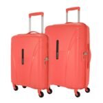 American Tourister Ivy Spinner Polypropylene (PP) 2 Pc Set Coral Hard Luggage with TSA Lock Small & Medium Sets (55Cm + 68 Cm)