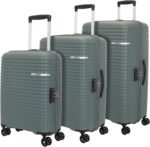 American Tourister Liftoff+ with TSA Lock & 8 Wheel, 79 CM Large Hard PP Check-in Suitcase for Travel/Trolley Bag for Travel/Travel Bag with Double Wheel for Women & Men - Berry Blast, A DOLV, Set of