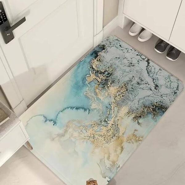 Area Rug Blue Throw Rug Accent Distressed Rug Floor Carpet for Door Mat Kitchen Entry Laundry Rug Decor Non-Slip Door Carpet Bathroom Runner Rugs Floor Carpet