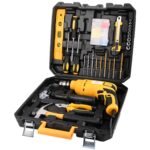 Asian Paints Corded Electric Professional Impact Drill Tool Kit,550 Watts,2900 RPM,Chuck 10Mm Machine Variable Speed,Forward/Reverse Rotation,Double Insulation,Improved Carbon Brush (100 Pcs),Yellow