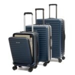 Assembly Stark Hard Luggage Set of 3 Trolley Bags (20 + 24 + 28 Inch), Unbreakable Polycarbonate Luggage Set, TSA Lock, Silent 8 Spinner Wheels, Hard Shell Travel Suitcase Set of 3 Blue