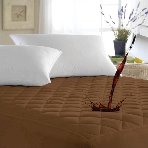 Ayka 100% Waterproof Cotton Quilted Mattress Protector King Size Breathable Hypoallergenic Noiseless Ultra Soft Fitted Bed Protector 84x72 inch Mattress/Bed Cover (King 84x72 inch | 7x6 ft, Brown)