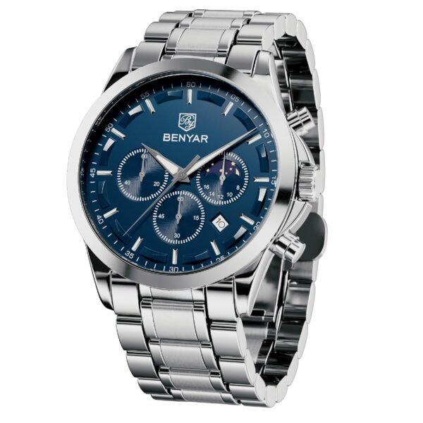 BENYAR Stylish Mens Watch Chronograph Quartz Movement Business Sport Design 3ATM Waterproof Elegant Gift for Men