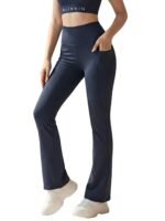 BLINKIN Flared Gym Pants for Women's Workout - The Ultimate Yoga Pants | Workout Lowers | Gym Track Pants for Women with Side Pockets (2049)