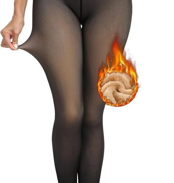 BLINKIN Women's Skinny Fit Mid Rise Soft Touch Thermal Skinny Tights - Ultimate Warm Fleece Leggings, Thermal Winter Tights