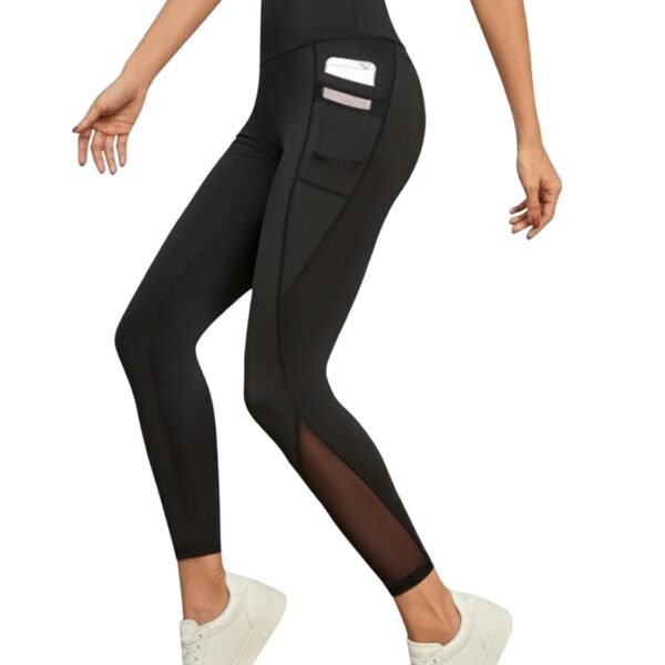 BLINKIN Women's & Girl's Stretch Fit High Rise Track Pant Gym wear Mesh Leggings Workout Pants with Side Pockets/Stretchable Tights/Highwaist Sports Fitness Yoga Track Pants_2012