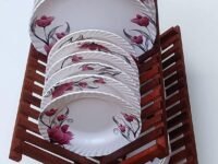 Beautiful Rosewood Foldable Dish Drying Rack for Kitchen/Wooden Dish Stand/Dish Storage/Plate Stand/Wooden Organizer/Rosewood with Anti-Rust Nano Coating