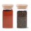 Better Home Borosilicate Glass Jars with Bamboo Lid, Pack of 2 (300ml) | Rectangular Airtight Spice Jars | Jar Set for Kitchen