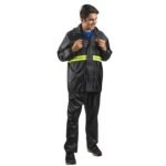 Bloomingdale Rain Coat For Men & Women Waterproof Bike Raincoat For Men With Pant Set Reflective Raincoat For Women, Boys & Girls Adjustable Top And Bottom Rain Coat For Women With Bag - Black
