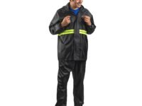 Bloomingdale Rain Coat For Men & Women Waterproof Bike Raincoat For Men With Pant Set Reflective Raincoat For Women, Boys & Girls Adjustable Top And Bottom Rain Coat For Women With Bag - Black